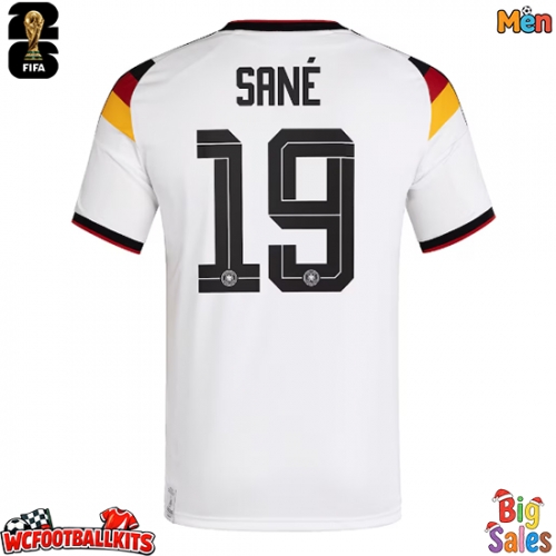 Germany Leroy Sane #19 Replica Home Stadium Shirt World Cup 2026 Short Sleeve